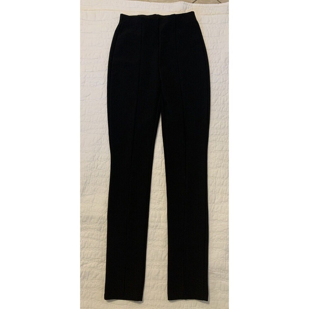 Zara Women's Elegant Pants Ankle Stretch Trousers Black, Size S, Slit Hem